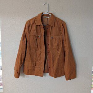 Orvis Outdoor Snap Utility Jacket Drawstring Adjustable 100% Cotton Size 8